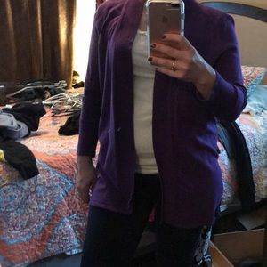 Purple cardigan